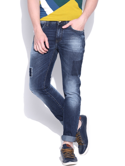 

United Colors of Benetton Blue Washed Slim Jeans