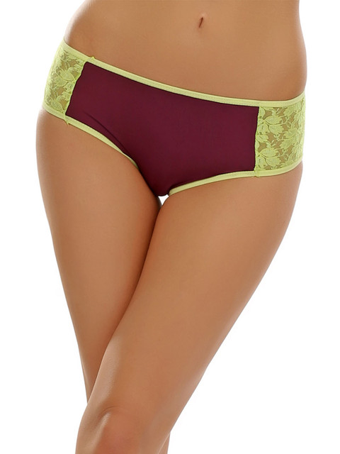 

Clovia Women Maroon & Yellow Lace Bikini Briefs PN0372P15XL