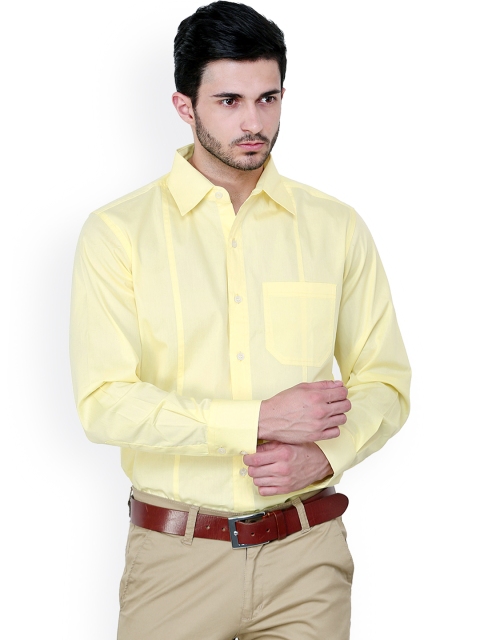 

Dazzio Yellow Slim Fit Smart Casual Shirt
