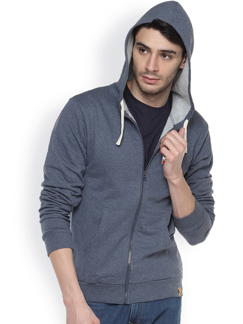 

Campus Sutra Grey Hooded Sweatshirt