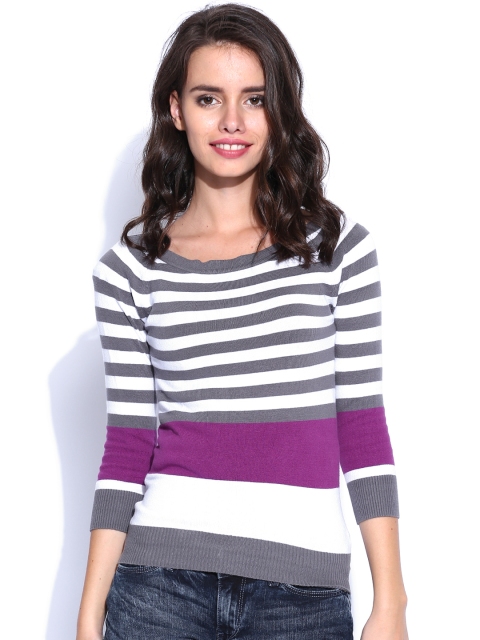 

Akiva White & Grey Striped Sweater