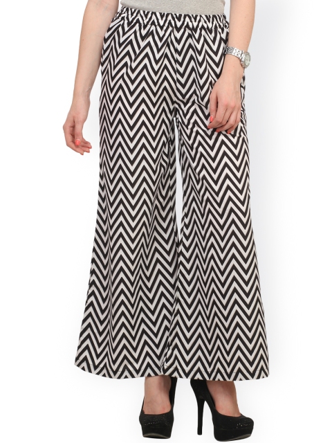 

Cottinfab Black & White Printed Palazzo Trousers