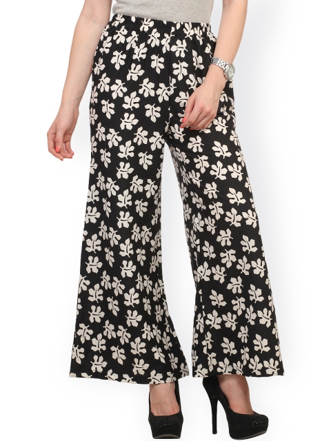 

Cottinfab Black & White Printed Palazzo Trousers