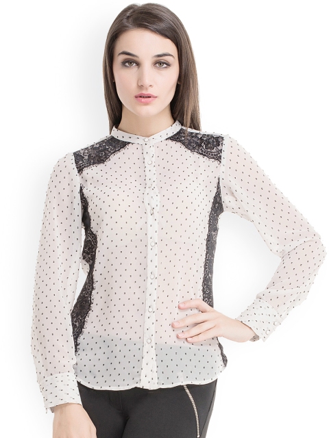 

Kazo White & Black Tight Fit Shirt