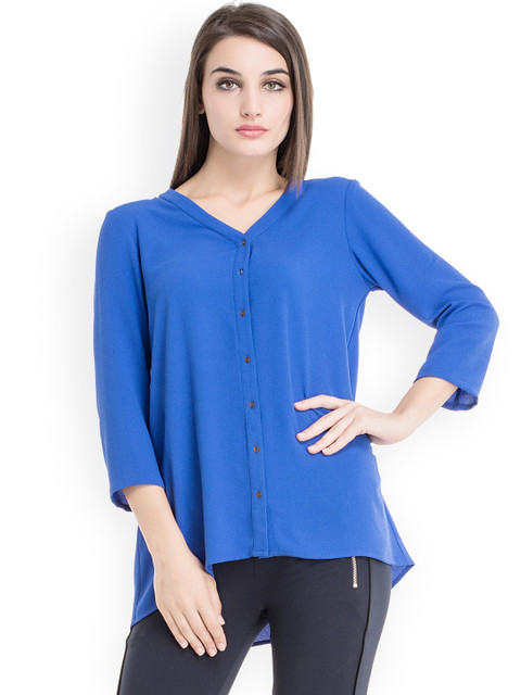 

Kazo Blue Criss-Cross Back Shirt