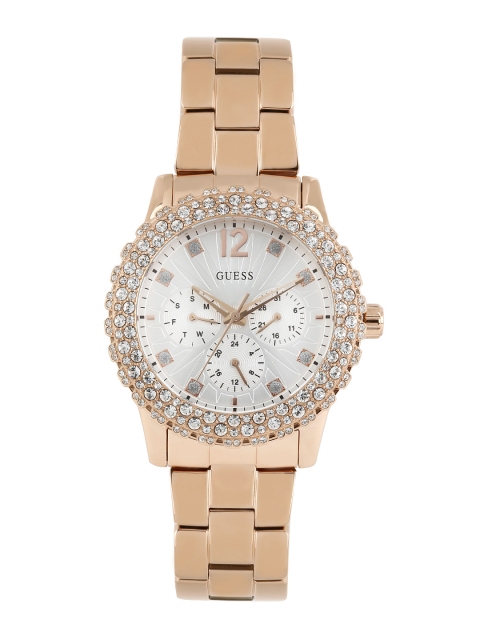 

GUESS Women Silver-Toned Dial Embellished Watch W0335L3