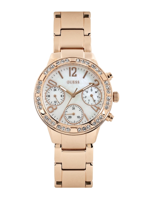 

GUESS Women Pearly White Dial Watch W0546L3