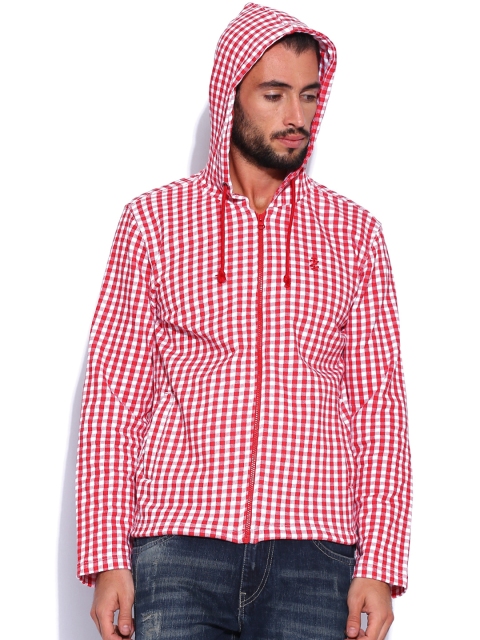 

IZOD Red & White Checked Hooded Sweatshirt