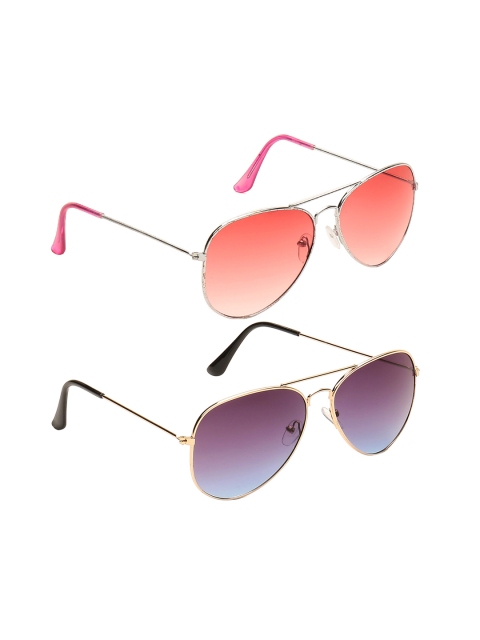 

Camerii Unisex Set of 2 Aviator Sunglasses SA13 & SA15, Multi