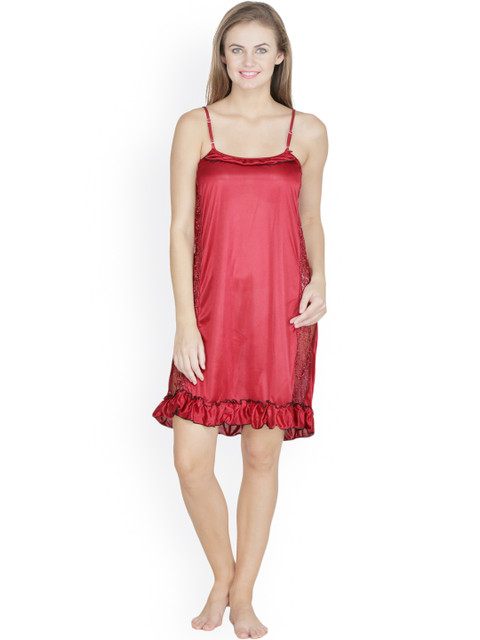 

Klamotten Maroon Satin Chemise Nightdress X44