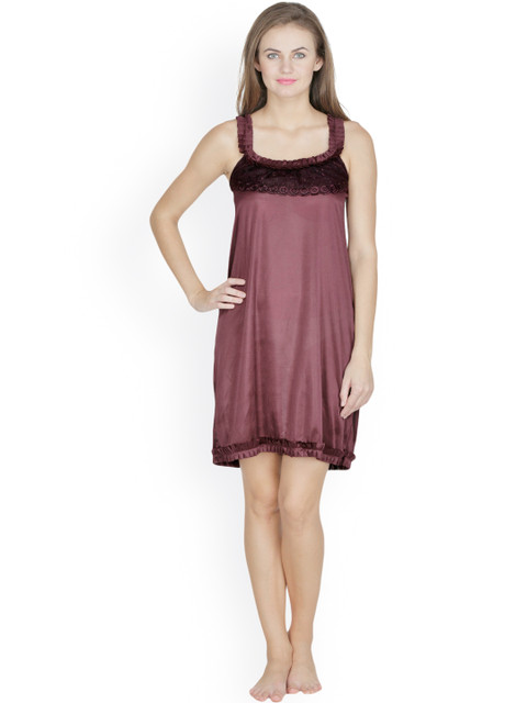 

Klamotten Brown Satin Chemise Nightdress X55