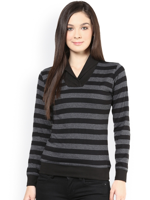 

Hypernation Black & Grey Striped Top