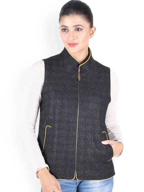 

Owncraft Black Woollen Sleeveless Jacket