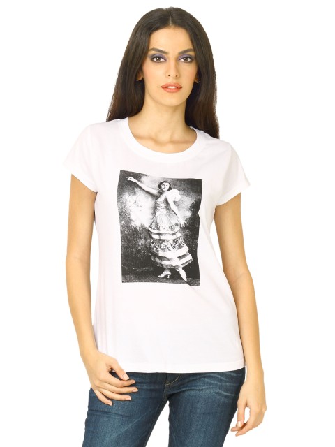 

Flying Machine Women RN HS White Tshirts