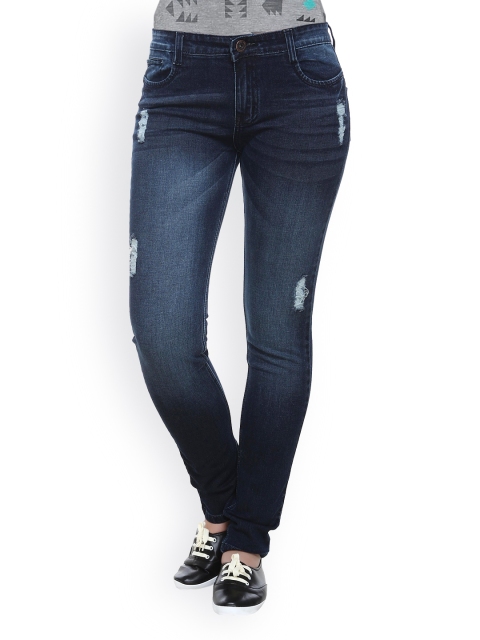 

20D Women Navy Slim Fit Stretchable Jeans, Navy blue