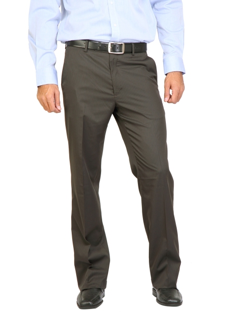 

Arrow Men Stripes Coffee Brown Trousers