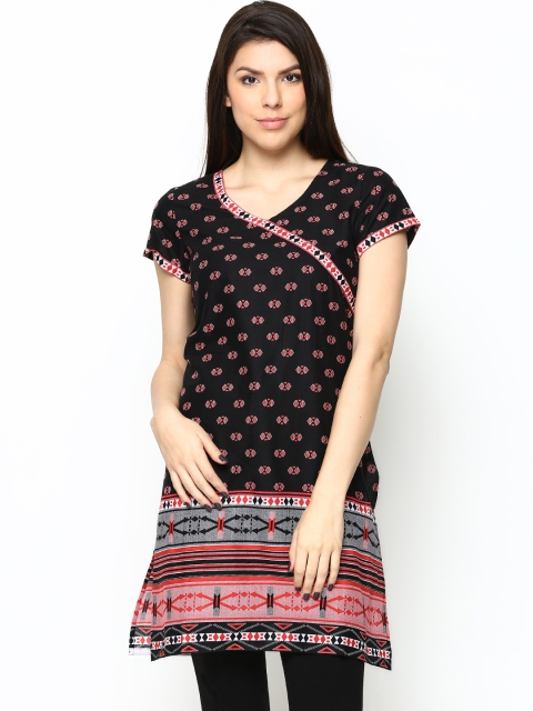 

Aurelia Women Black Printed Kurta