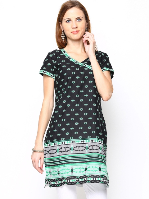 

Aurelia Women Black Printed Kurta