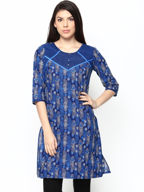 

Aurelia Women Blue & White Printed Kurta
