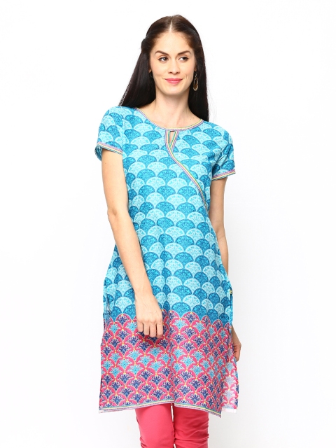 

Aurelia Women Blue Printed Kurta