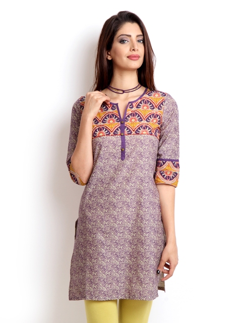 

Aurelia Women Purple & Beige Printed Kurta