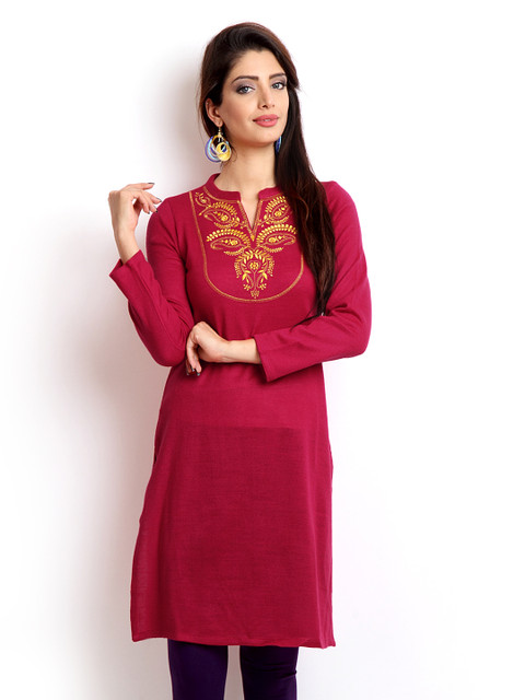 

Aurelia Women Pink Embroidered Kurta