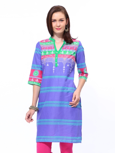 

Aurelia Women Purple Printed Kurta