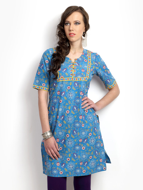 

Aurelia Women Blue Printed Kurta
