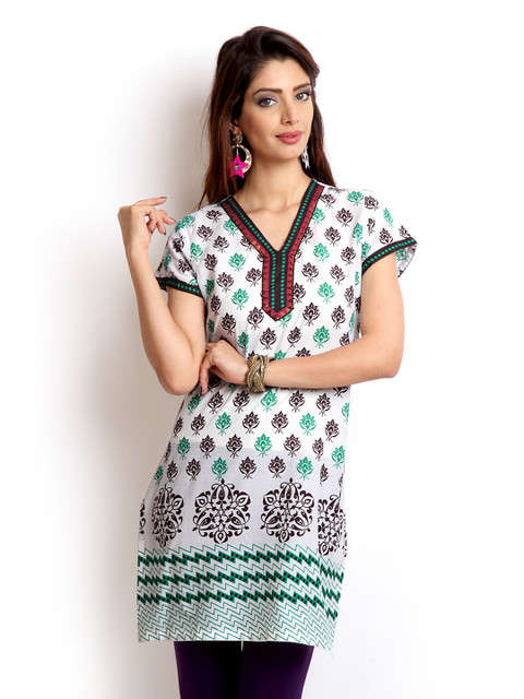 

Aurelia Women White Printed Kurta