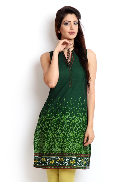 

Aurelia Women Green Printed Kurta
