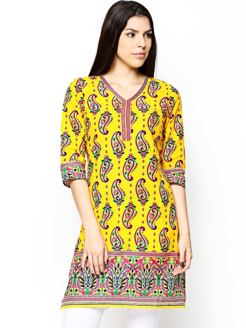 

Aurelia Women Yellow Printed Kurta