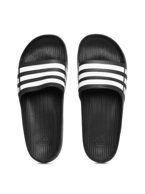 

ADIDAS Unisex Black & White Duramo Slide Flip Flops