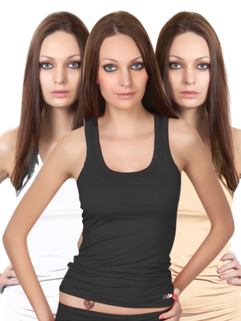 

Alba Pack of 3 Camisoles, Black