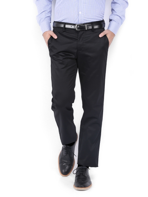 

Allen Solly Men Black Custom Fit Formal Trousers