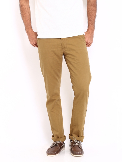 

Allen Solly Men Brown Linen Blend Smart Fit Trousers