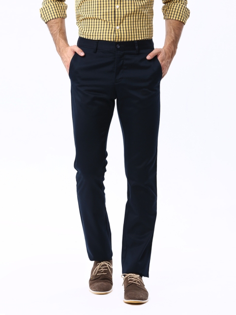 

Allen Solly Men Navy Custom Fit Casual Trousers, Navy blue