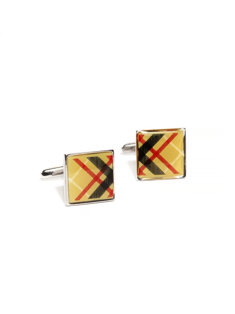 

Alvaro Castagnino Men Silver-Toned & Yellow Cufflinks