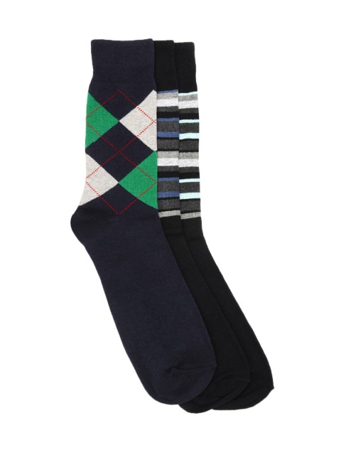 

Alvaro Castagnino Men Black & Navy Blue Pack of 3 Socks