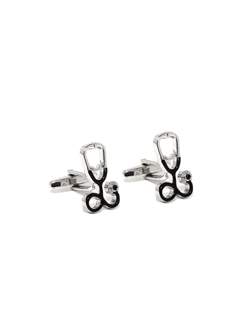 

Alvaro Castagnino Black & Silver-Toned Cufflinks