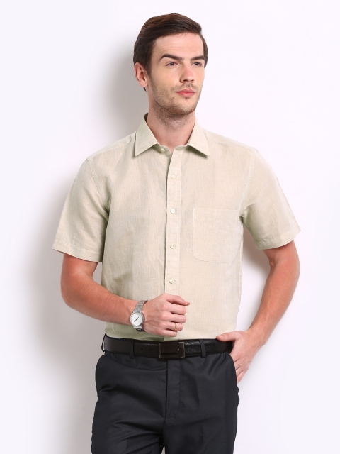 

Arrow Men Beige Linen Blend Formal Shirt