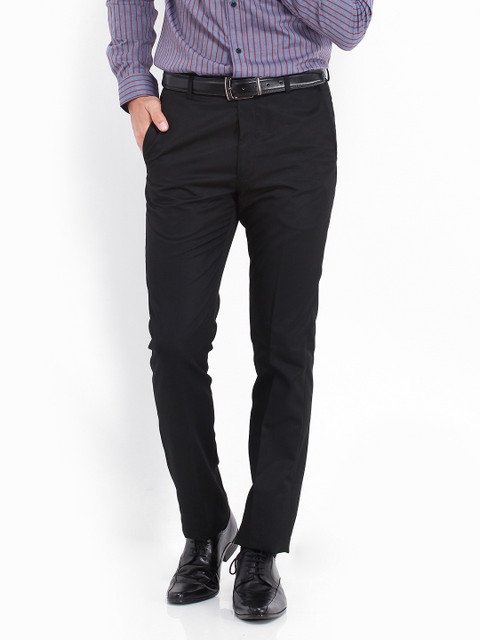 

Arrow Men Black Tapered Fit Formal Trousers