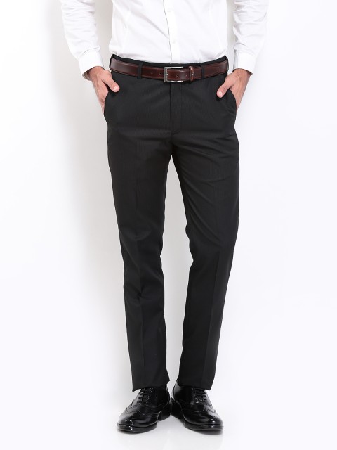 

Arrow Men Black Tapered Fit Formal Trousers