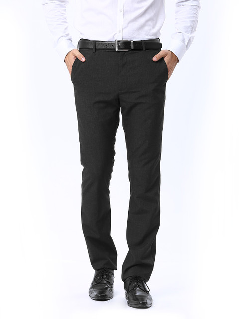 

Arrow Men Charcoal Grey Tapered Fit Formal Trousers