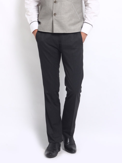 

Arrow Men Charcoal Grey Slim Fit Formal Trousers