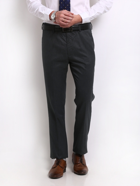 

Arrow Men Charcoal Grey Tapered Fit Formal Trousers