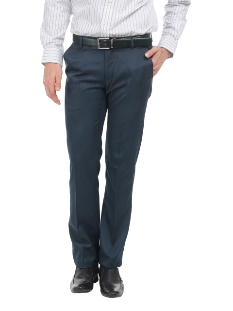 

Arrow Men Navy Slim Fit Formal Trousers, Navy blue