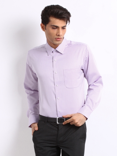 

Arrow Men Purple Striped Stitchless Formal Shirt