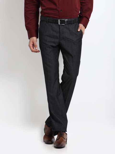 

Arrow Men Black Tapered Fit Formal Trousers