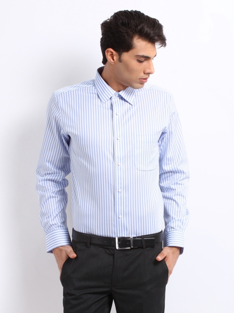 

Arrow Men White & Blue Striped Stitchless Formal Shirt