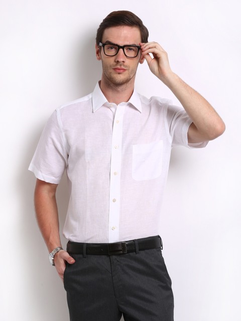 

Arrow Men White Linen Blend Formal Shirt